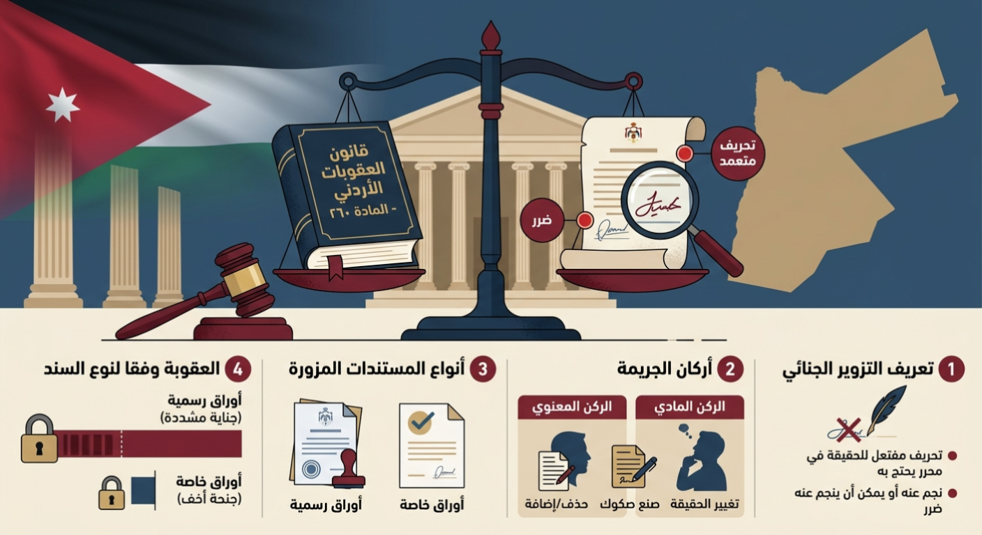 التزوير الجنائي وفقا لقانون العقوبات الأردني